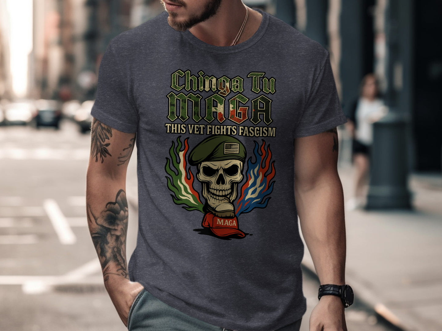Chinga Tu MAGA This Vet Fights Fascism T-shirt product