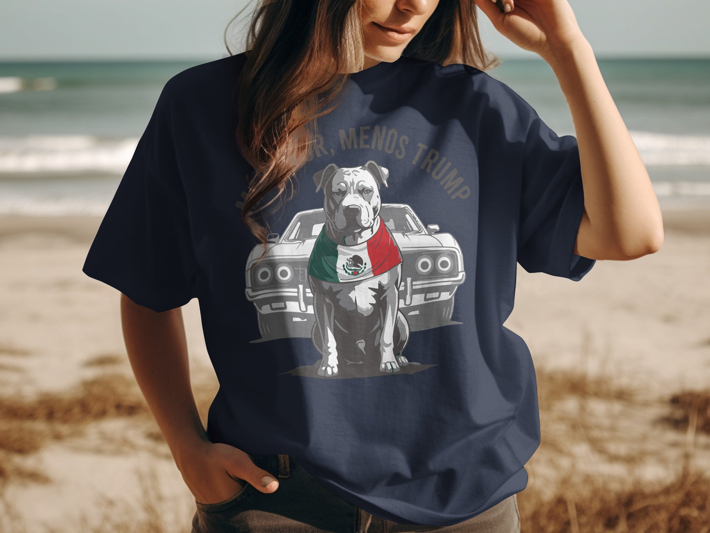 Pitbull Car Design Graphic Print T-shirt product