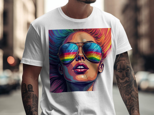 Colorful Sunglasses Retro Art Printed T-shirt product
