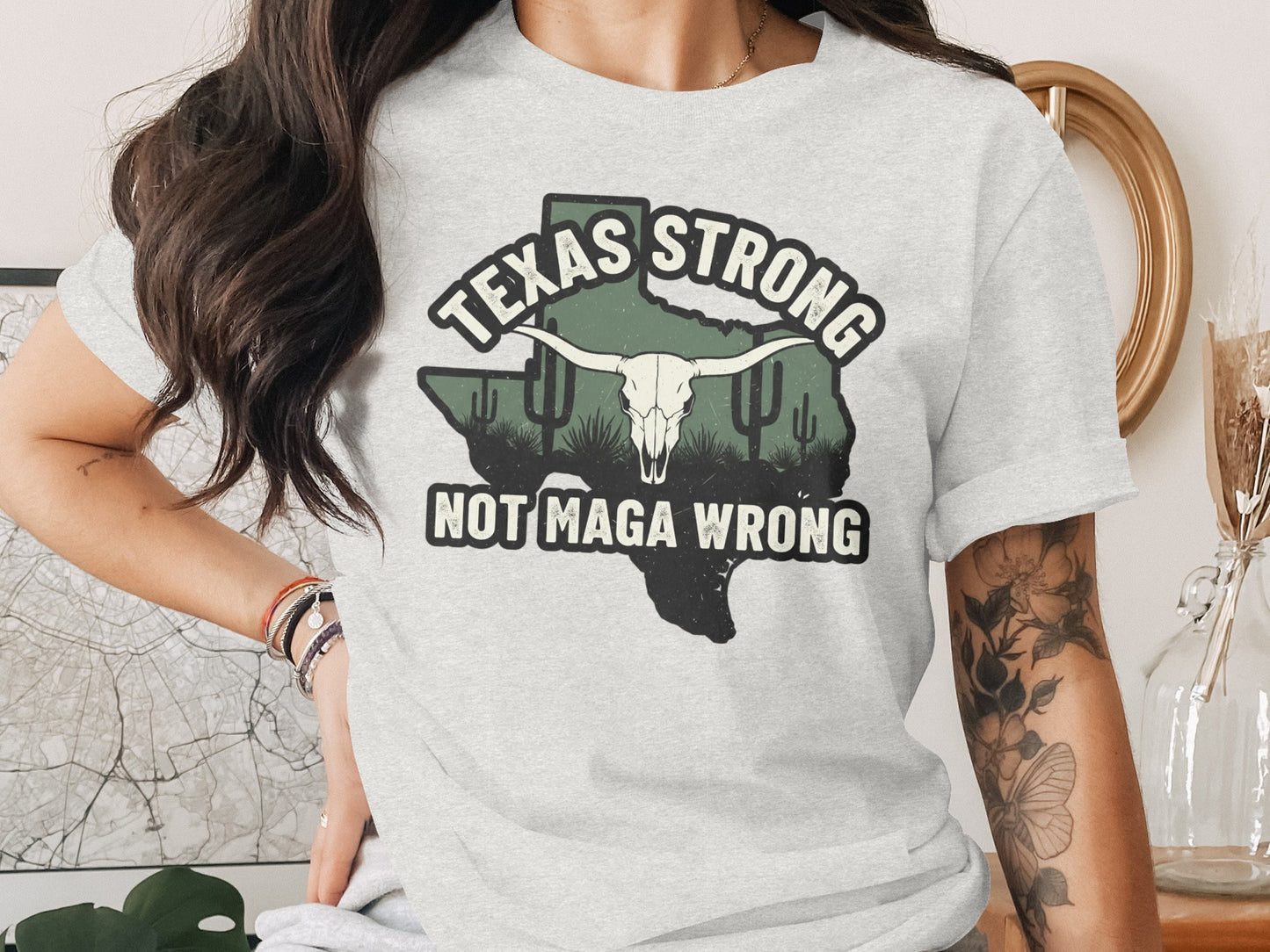 Texas Strong Not MAGA Wrong Graphic T-shirt product