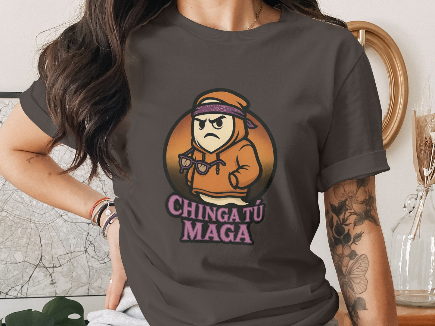 Chingatu Maga Graphic Tee with Hooded Character product