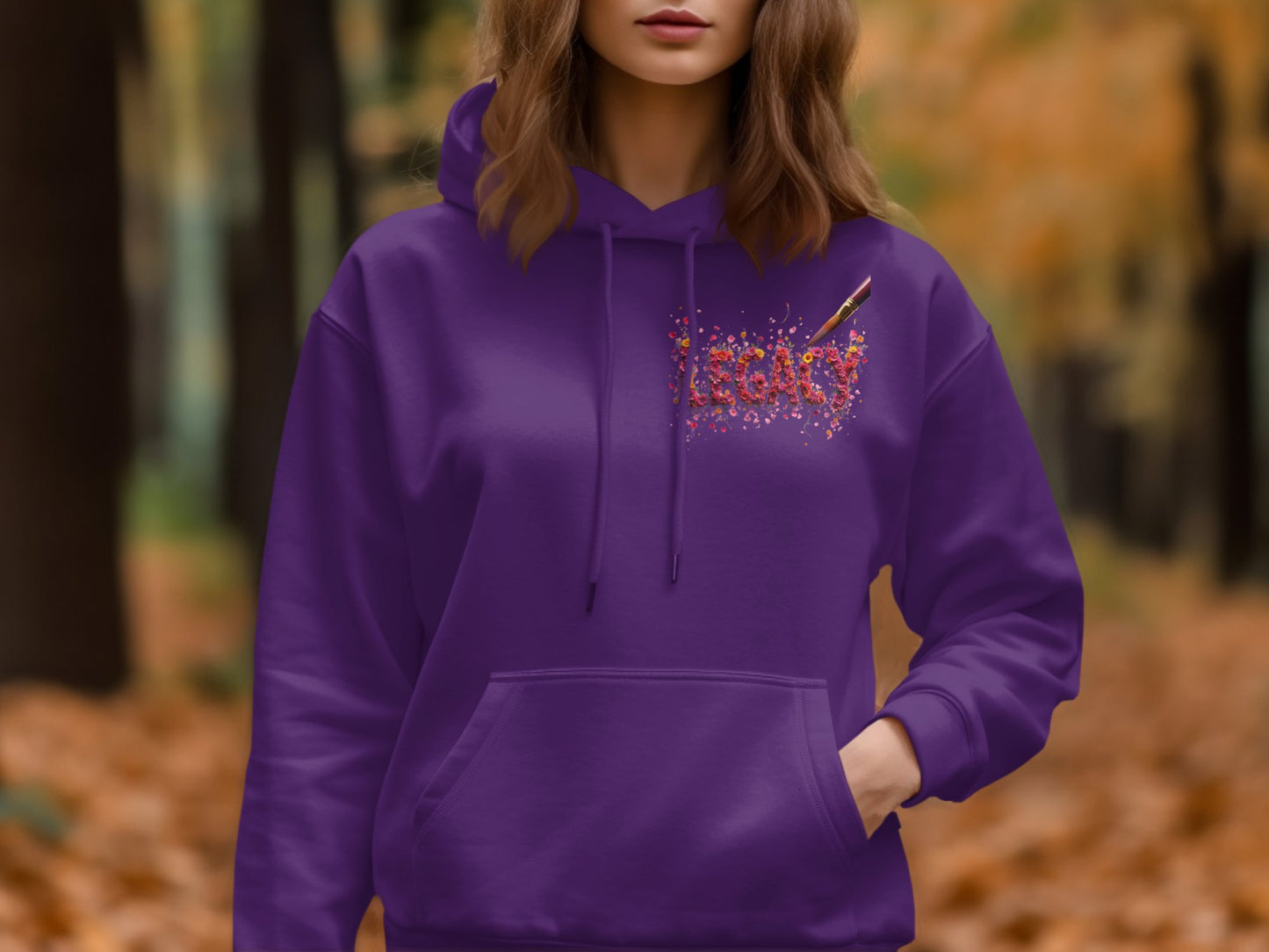 Vibrant Purple Hoodie with Artistic Design product type