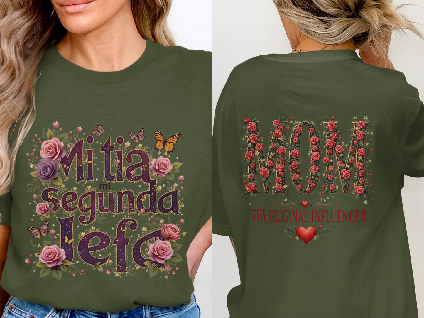 Mi Tia Mi Segunda Jefa and MOM Floral Print Shirt