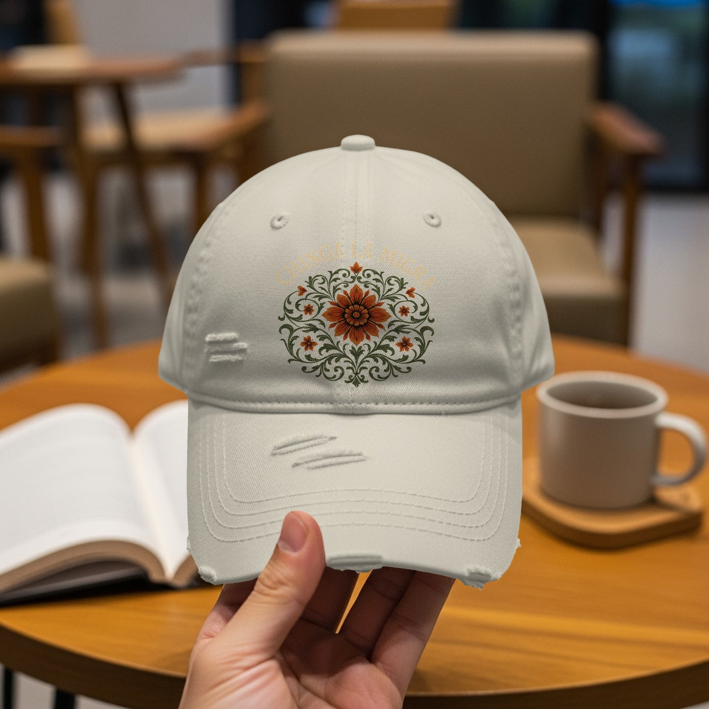Embroidered La Muerta Floral Baseball Cap product
