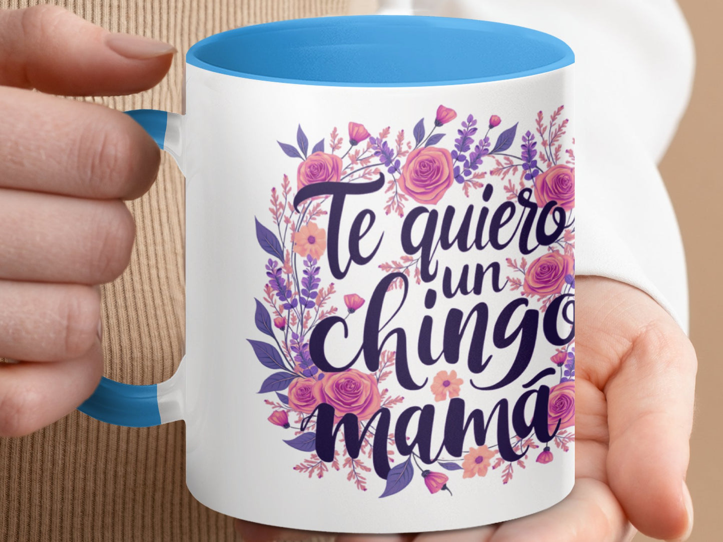 Te quiero un chingo mamá floral mug product type