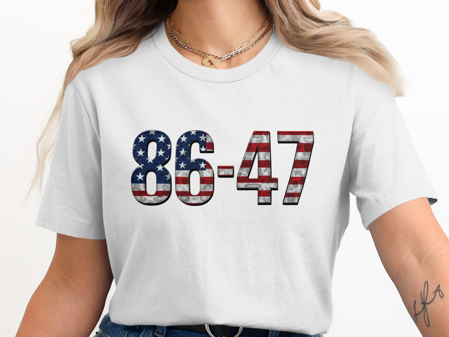 Patriotic 86-47 Graphic Print White Shirt product