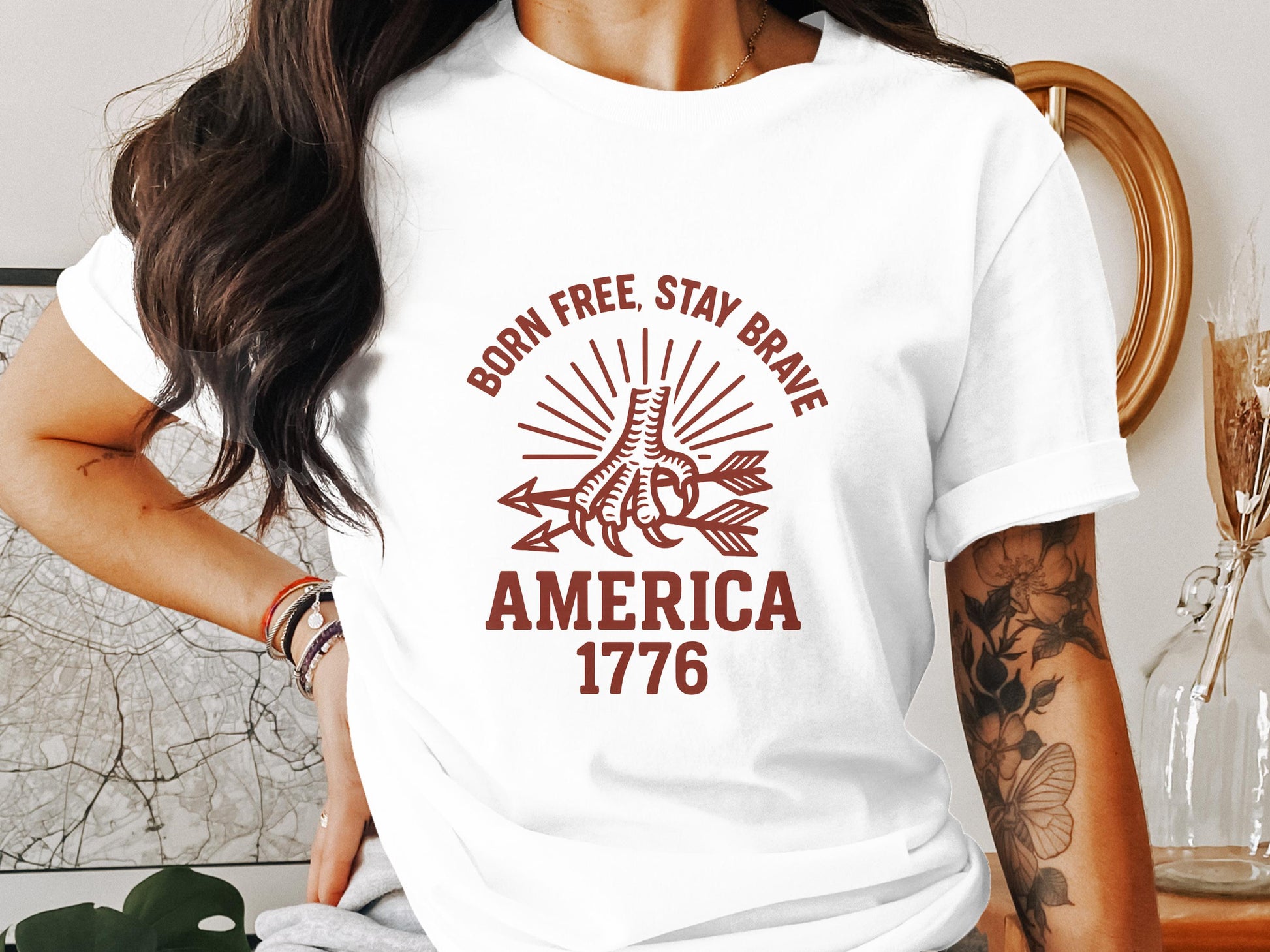 Born Free Stay Brave America 1776 T-shirt product