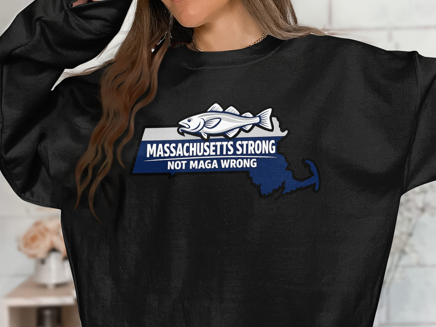 Massachusetts Strong Not MAGA Wrong Graphic Top