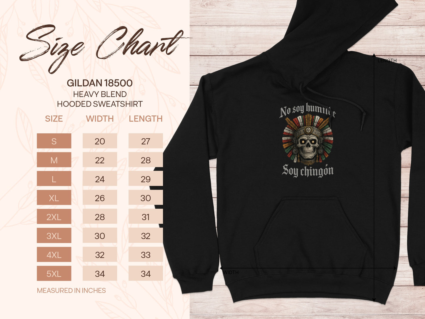 No Soy Humilde Soy Chingon Skull Hooded Sweatshirt product