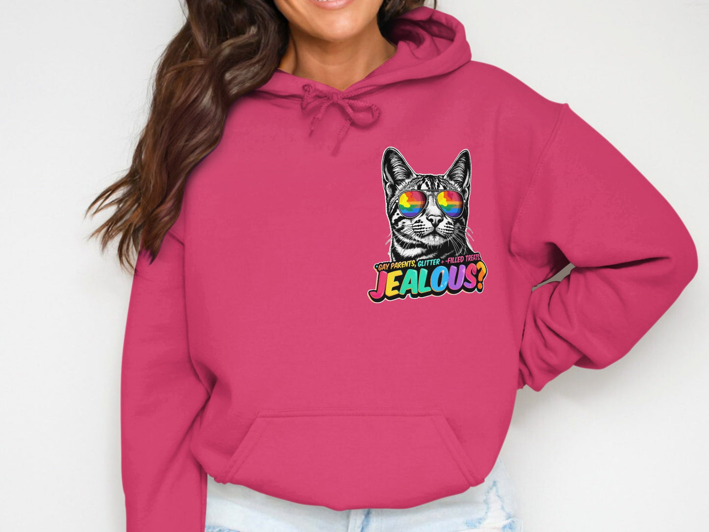Jealous Cat with Sunglasses Graphic Hoodie product