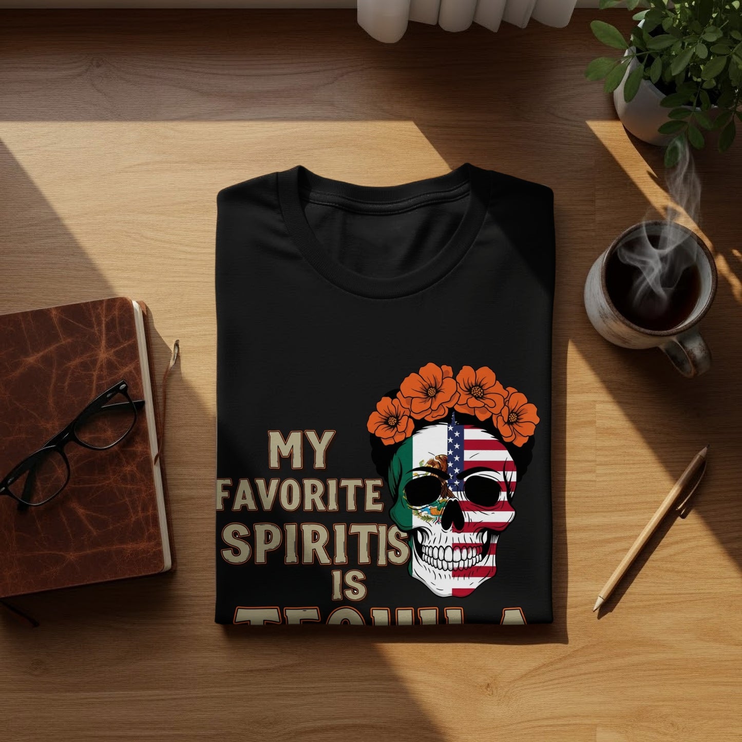 My Favorite Spirit Is Tequila Skull Design Shirt