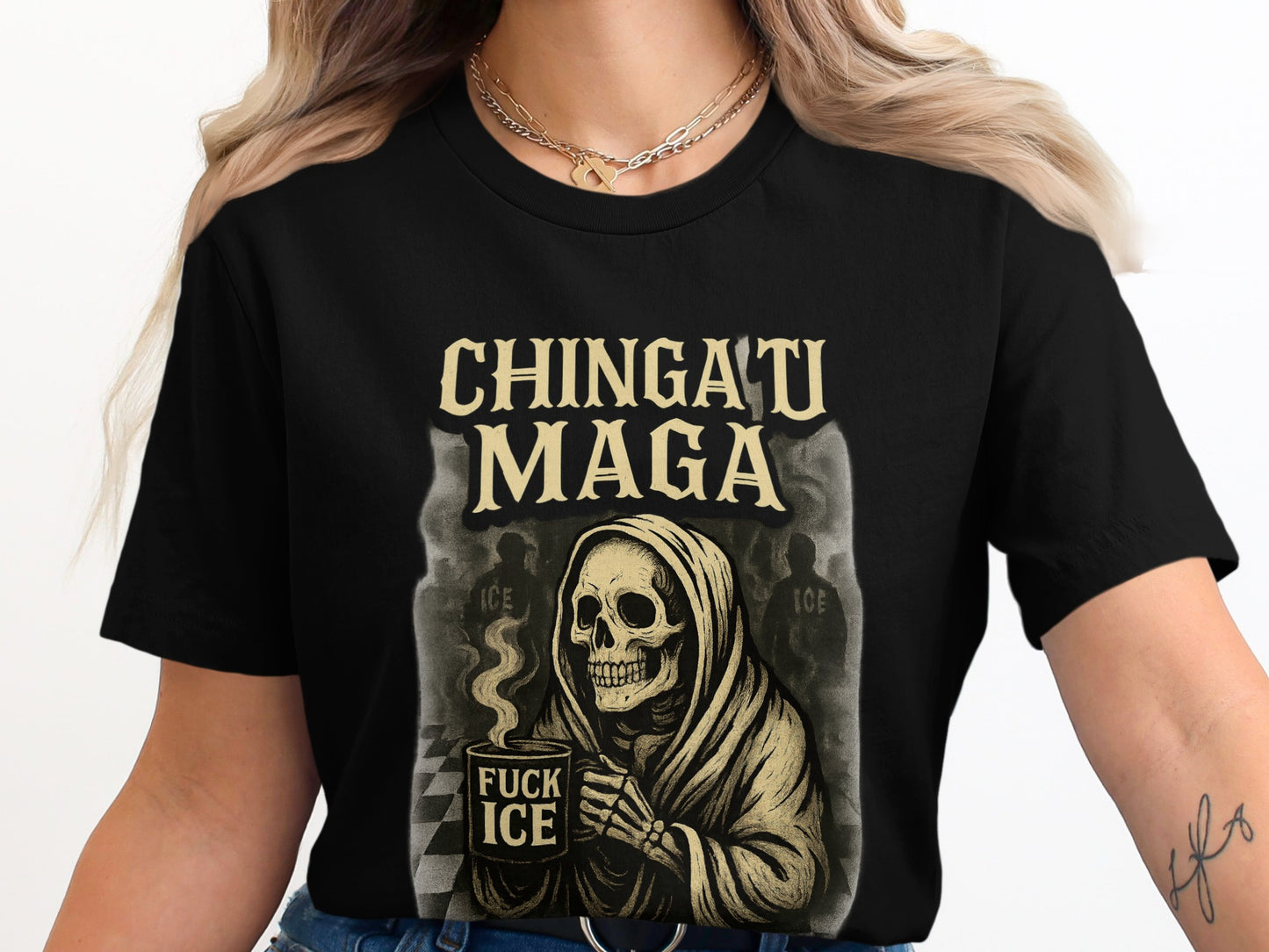 Chingatu Maga Fuck Ice Skeleton Design Shirt product type