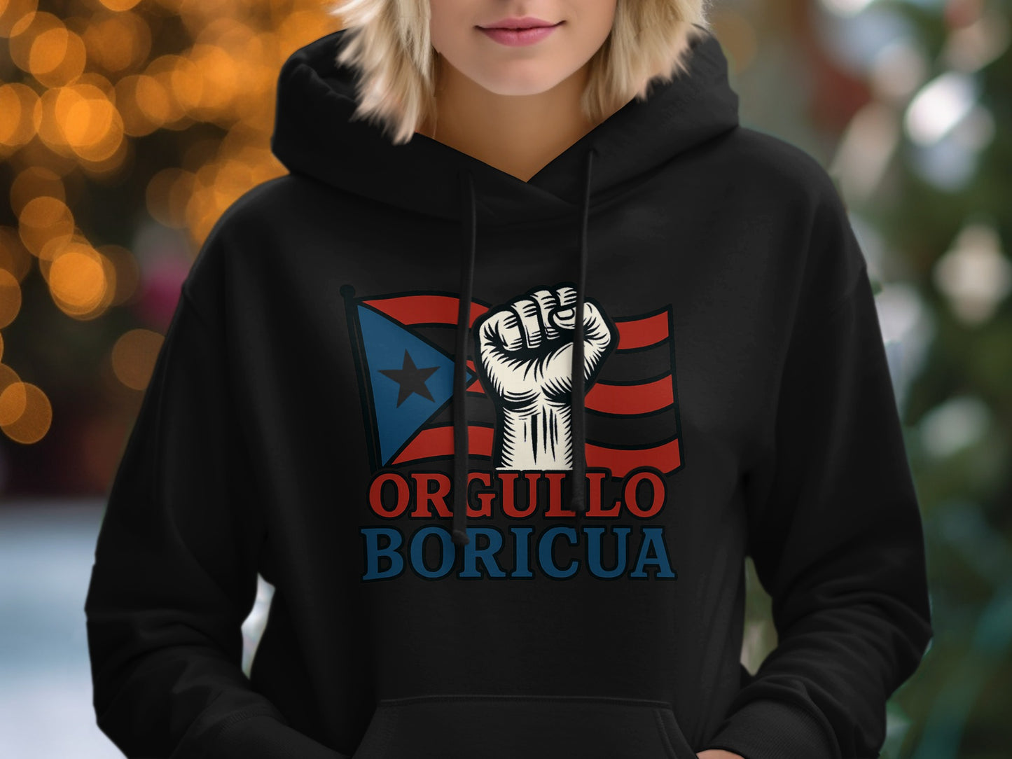 Orgullo Boricua Flag and Fist Design Hoodie product
