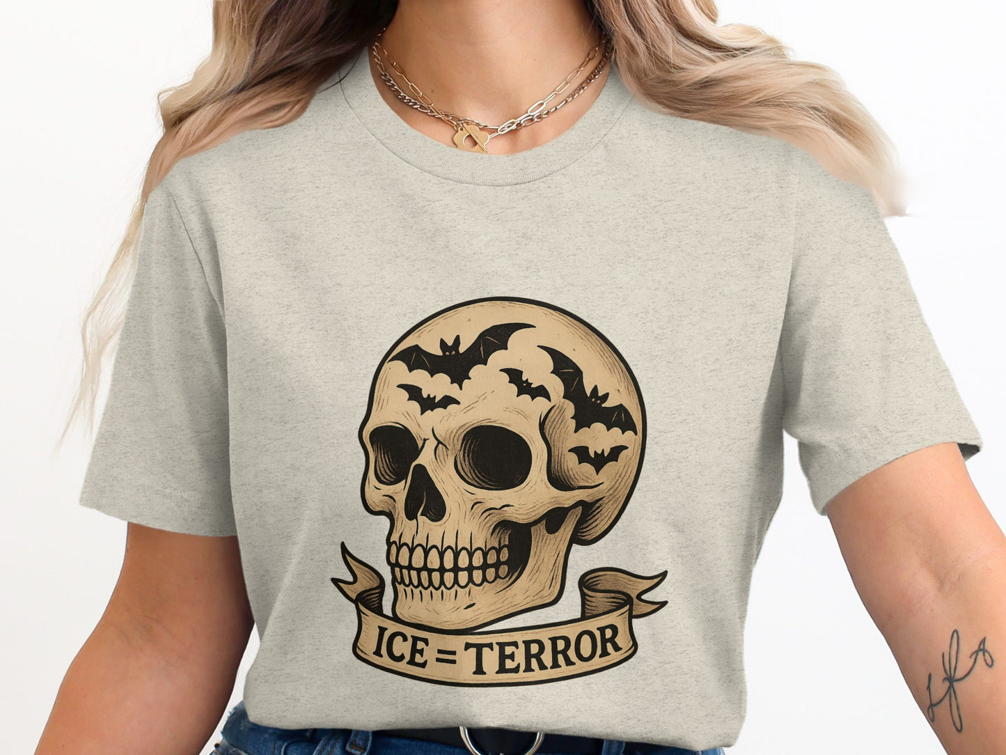 Ice Equals Terror Skull Graphic T-Shirt product type