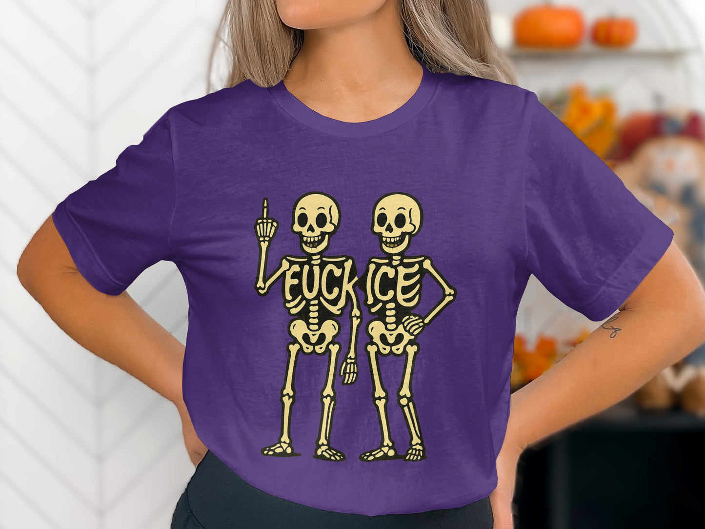 Two Skeletons with Text Graphic Tee product