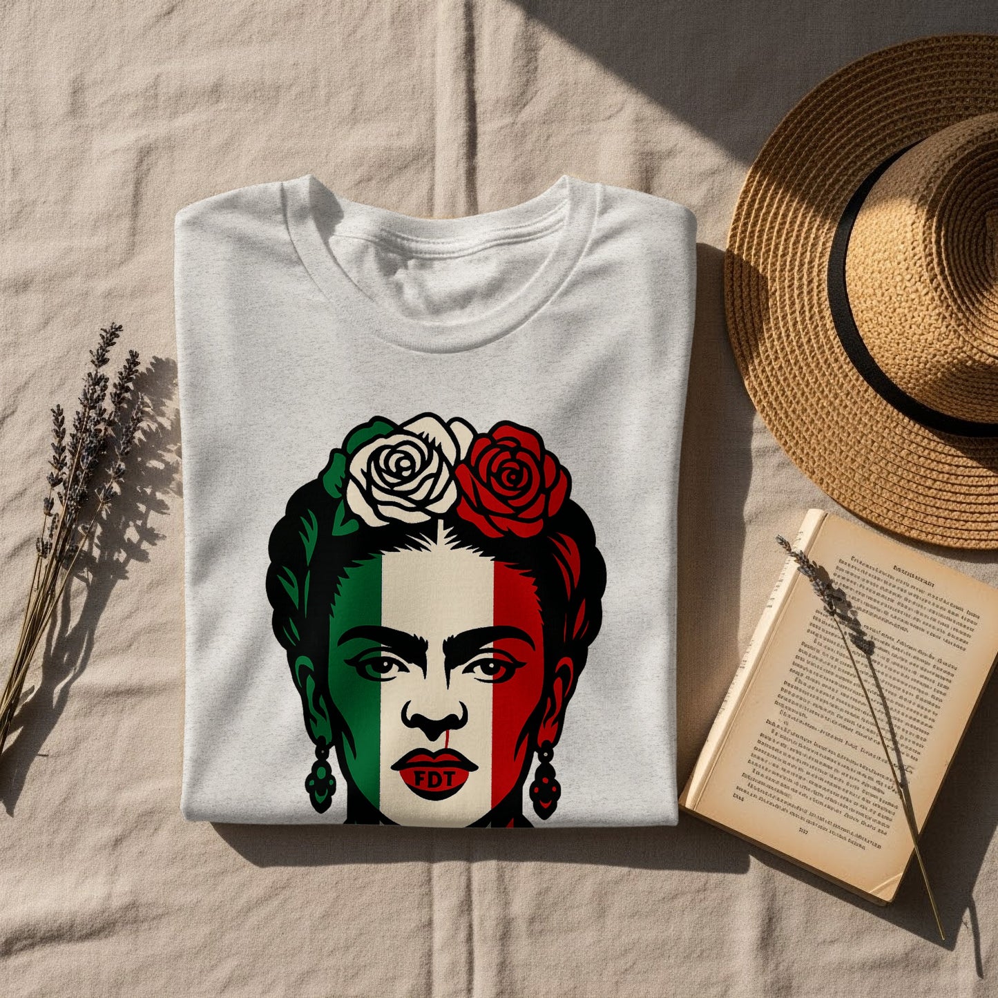 Frida Inspired Graphic Tee with Colorful Design product type