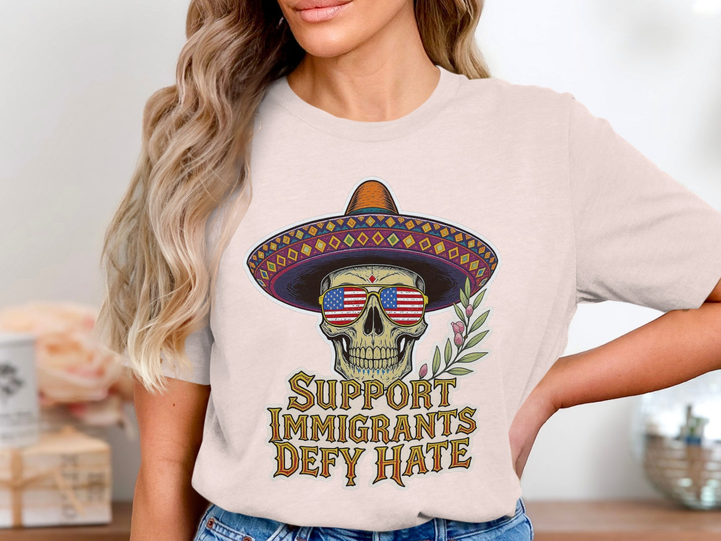 Support Immigrants Defy Hate Graphic Tee product