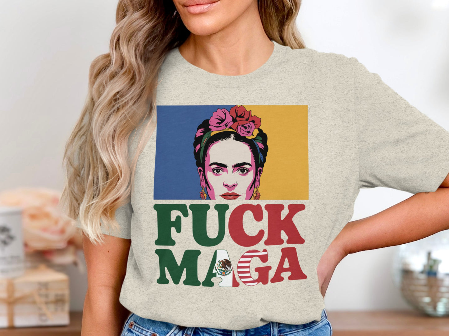Frida Kahlo Portrait Colorful Fuck MAGA Shirt product type