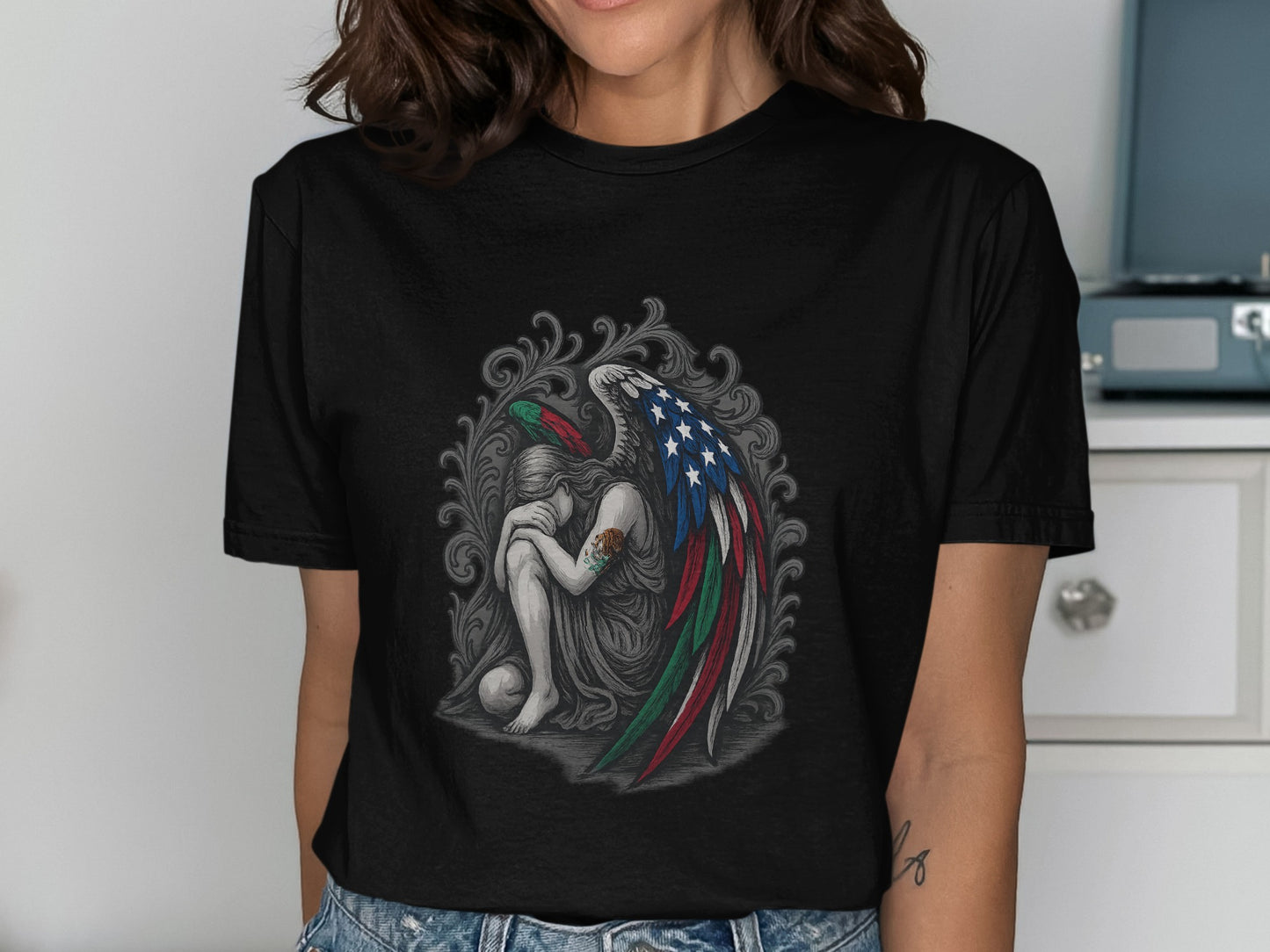 Patriotic Angel With Wings Graphic Art T-shirt product