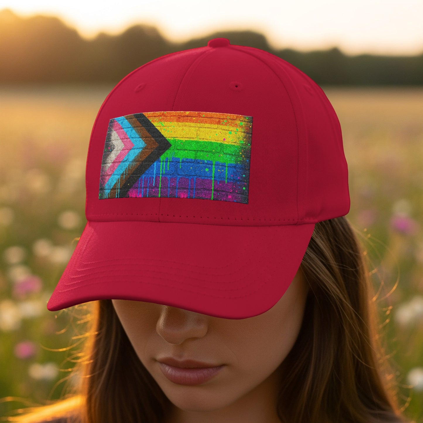Colorful Spectrum Pride Design Red Cap product