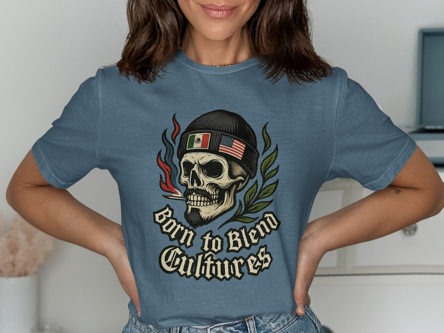 Born to Blend Cultures Skull Graphic T-Shirt product type