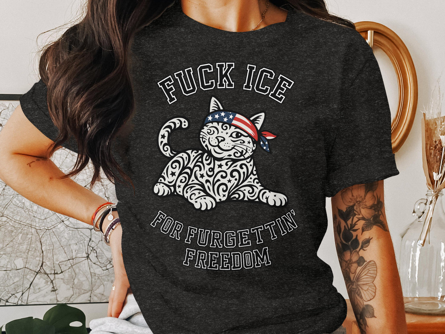 Fuck Ice For Furgettin' Freedom Cat Shirt product