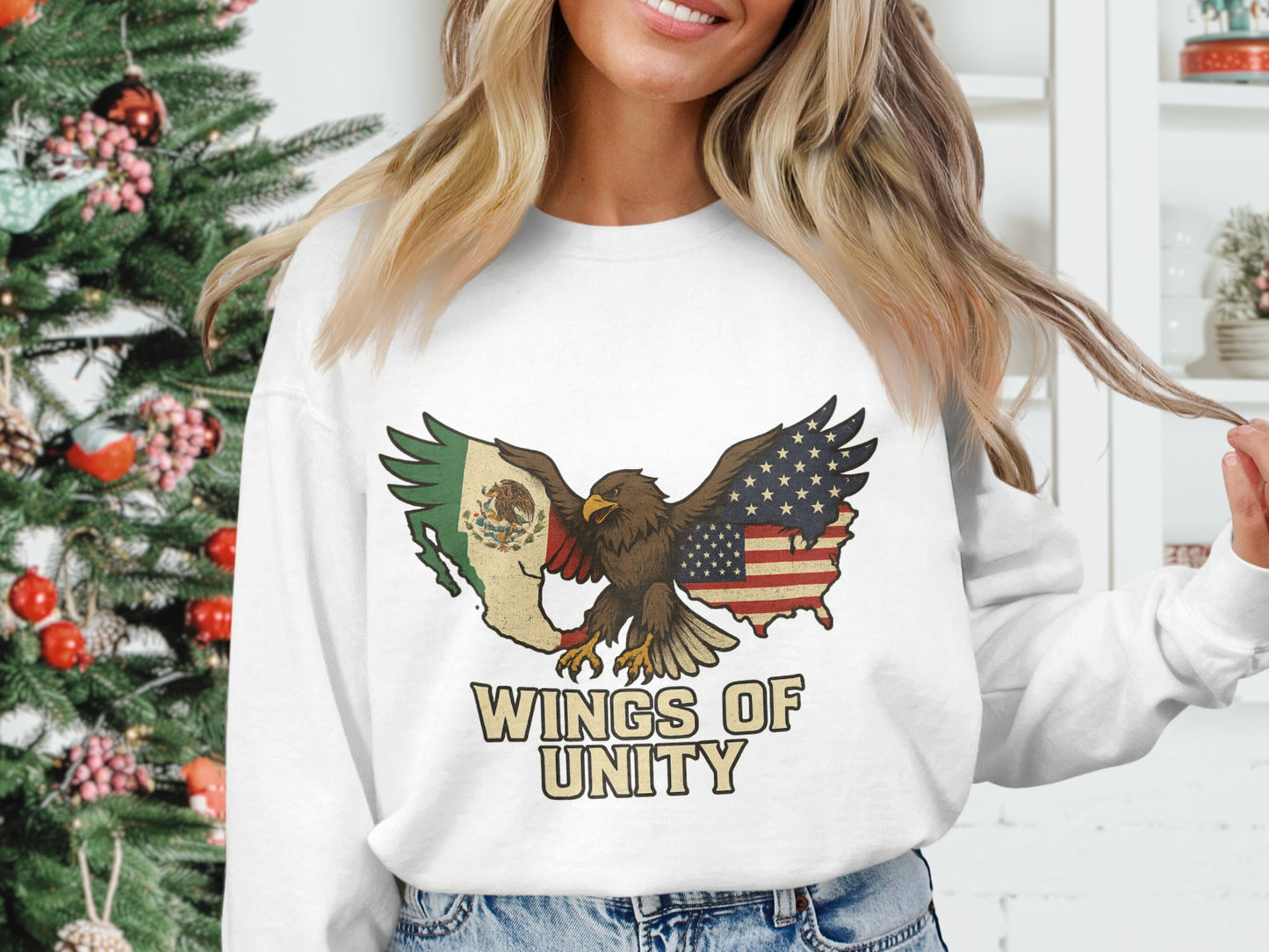 Wings of Unity Mexican American Eagle Sweatshirt product