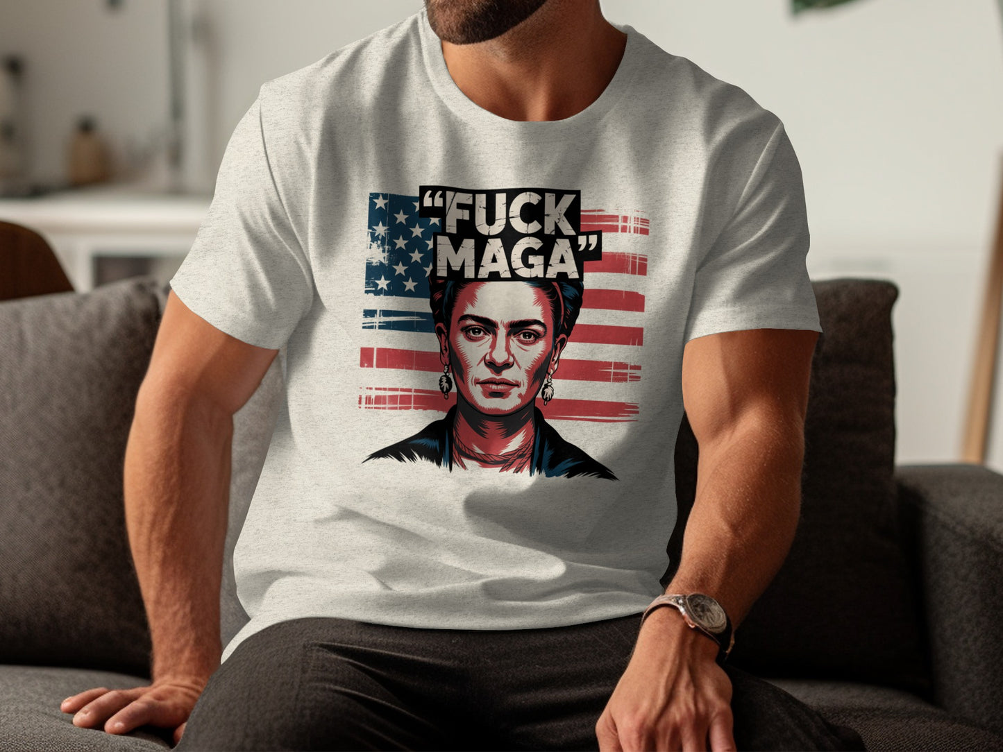American Flag Graphic Fuck Maga Shirt product