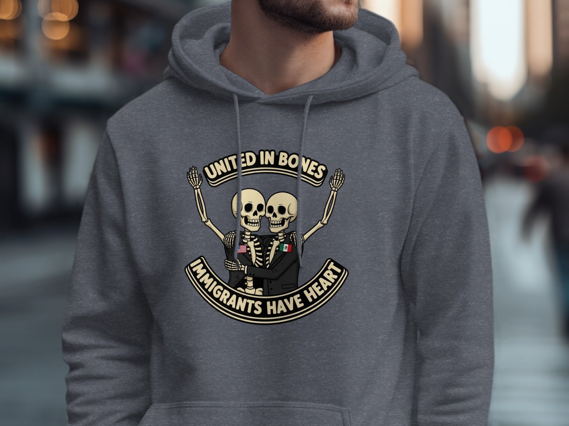 United in Bones Immigrants Have Heart product hoodie
