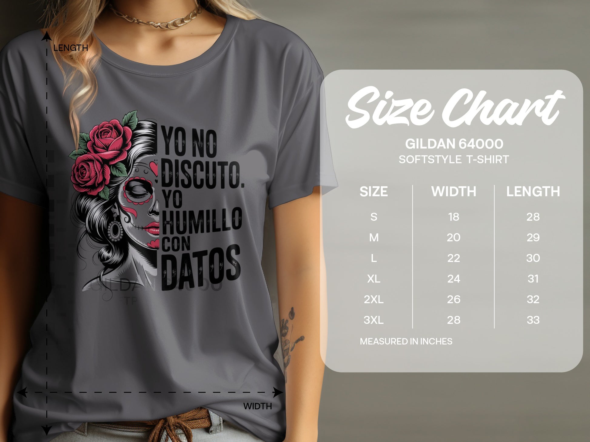 Skull Lady Yo No Discuto Yo Humillo Con Datos T-shirt