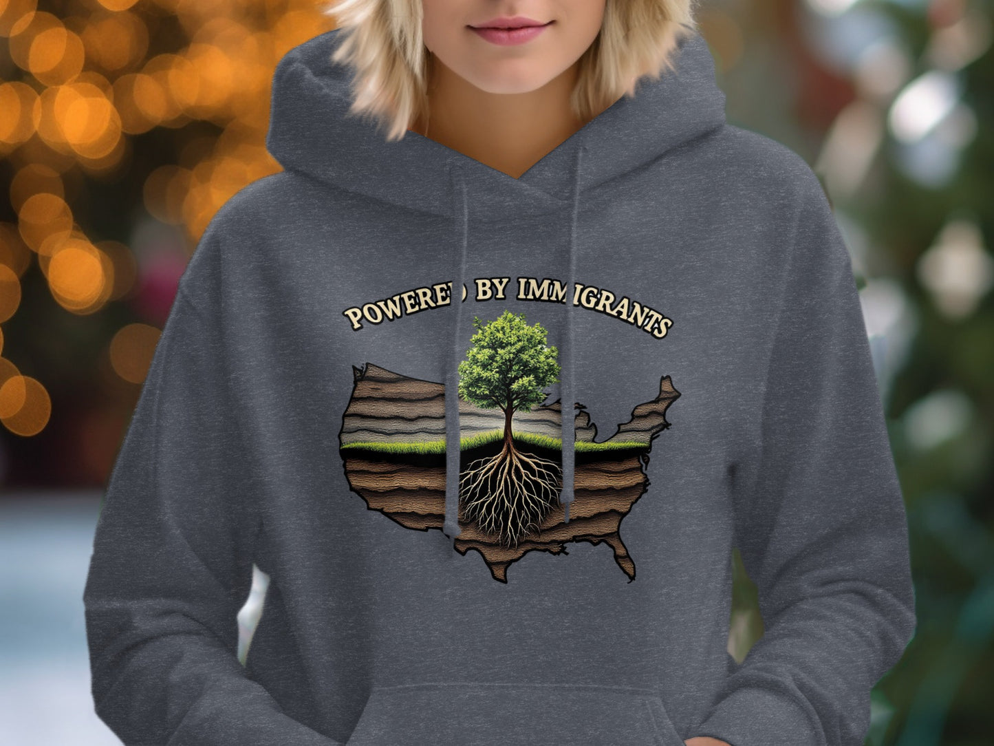 Powered By Immigrants USA Map Graphic Hoodie product