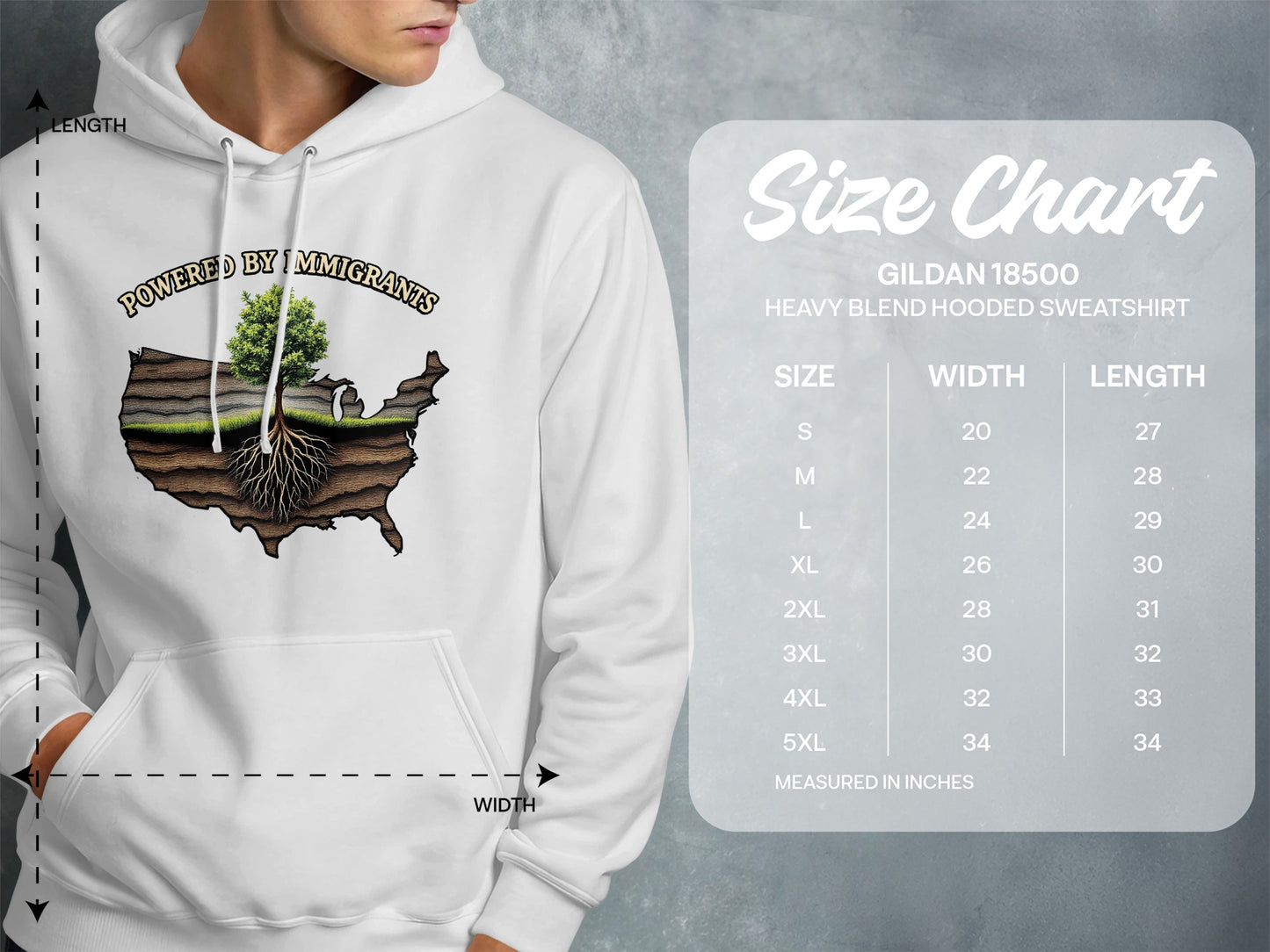 Powered By Immigrants Heavy Blend Hooded Sweatshirt product