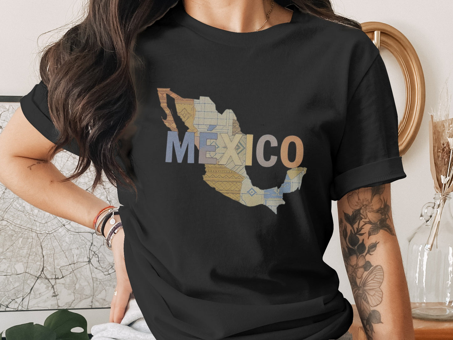 Mexico Map Print Graphic T-Shirt for Trendy Product
