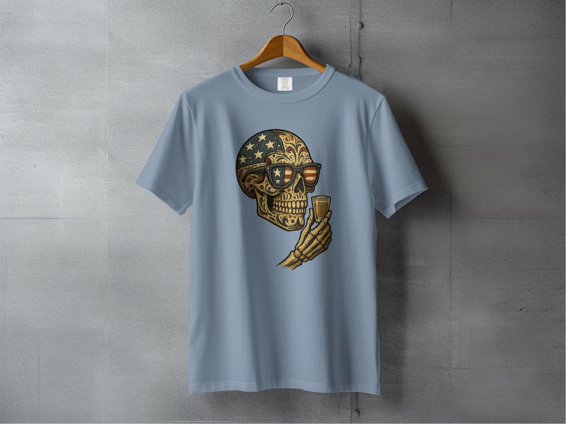 Skull with Sunglasses and Drink Graphic Tee product type