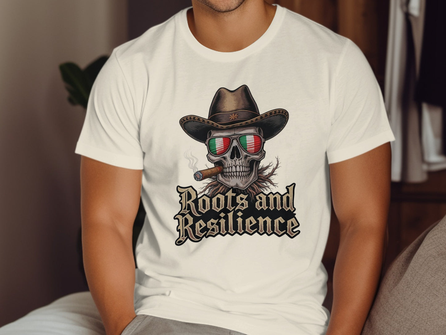 Roots and Resilience Skull Cowboy Shirt product type