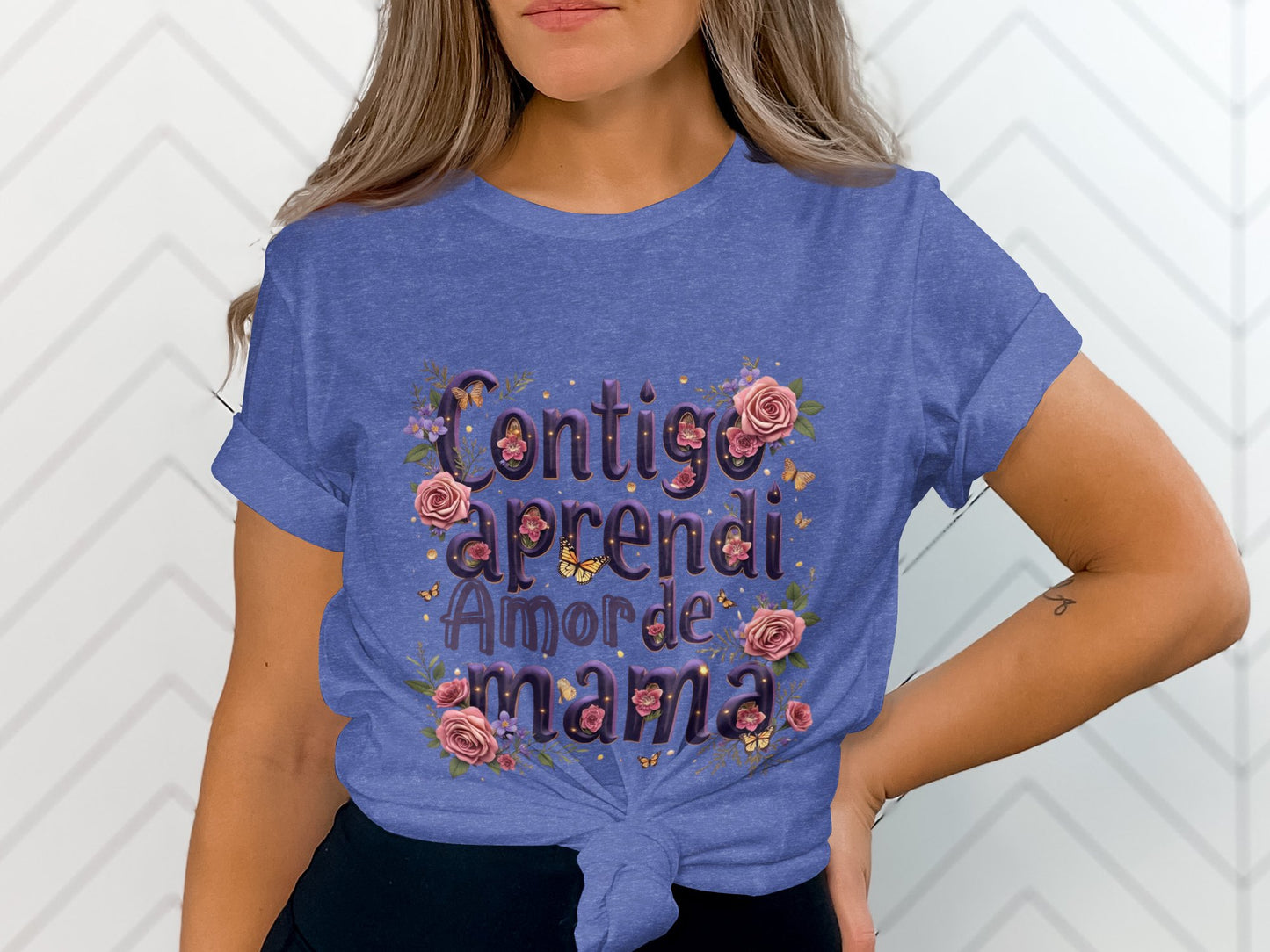 Contigo Aprendí Amor De Mamá Floral T-Shirt product