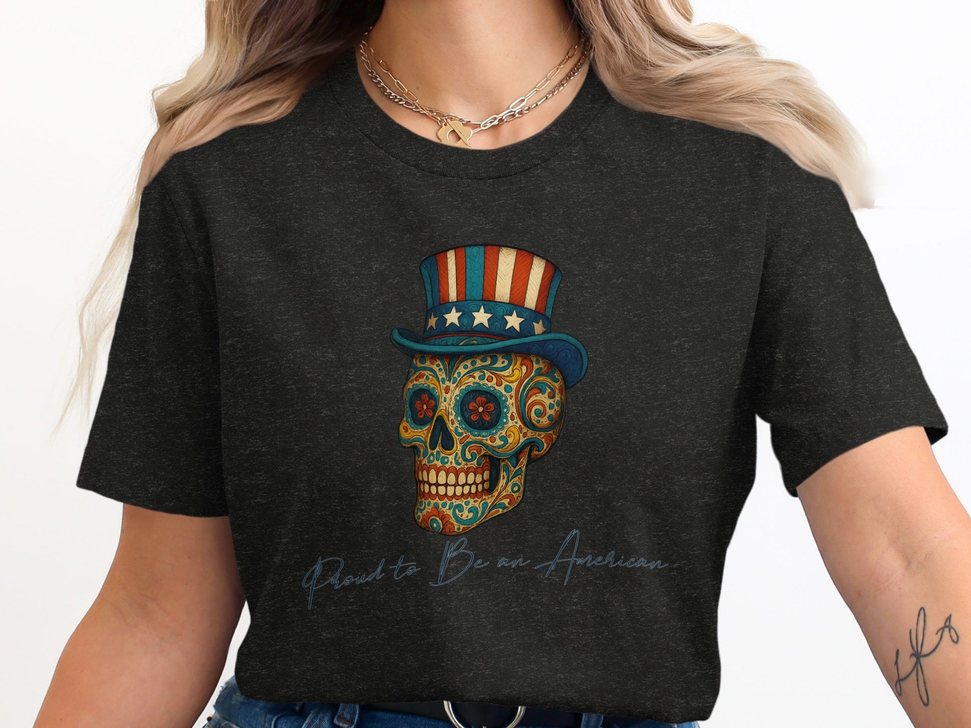 Proud to Be an American Skull Graphic Shirt product type