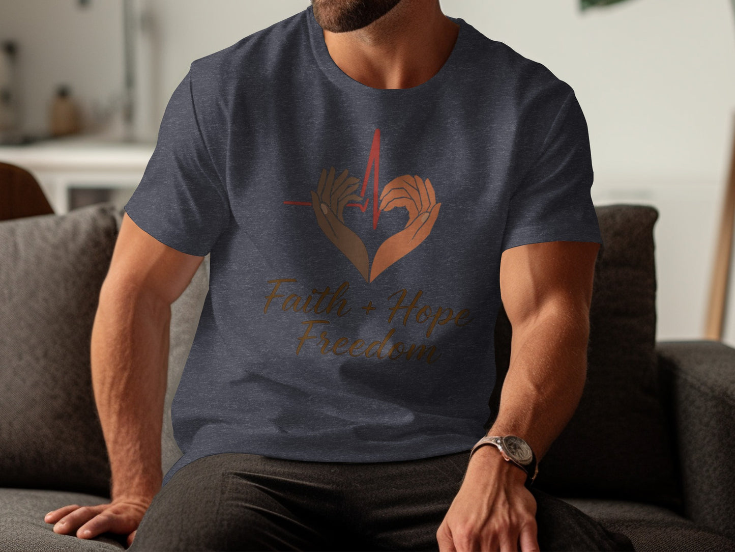Faith Hope Freedom Heartbeat Graphic T-shirt product
