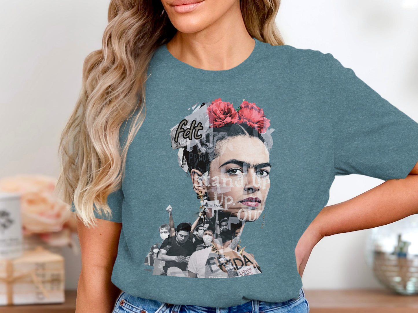 Stand Up Frida Kahlo Art Print Graphic Tee product