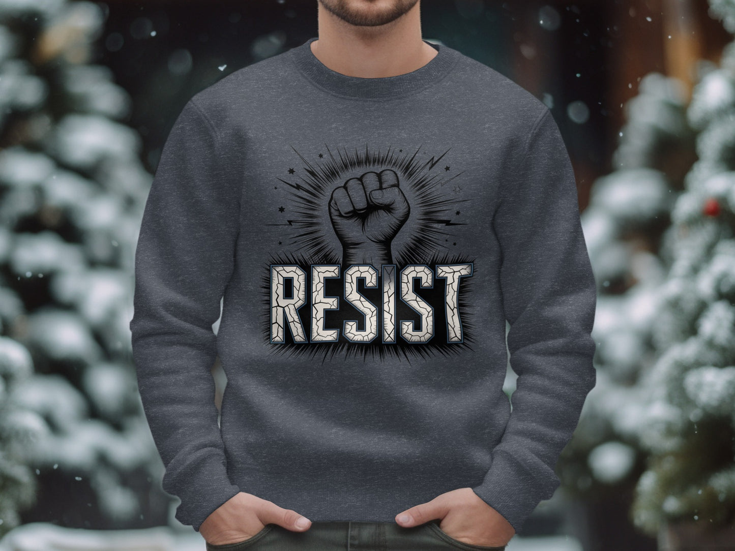 Bold Resist Graphic Design on Hoodie Product