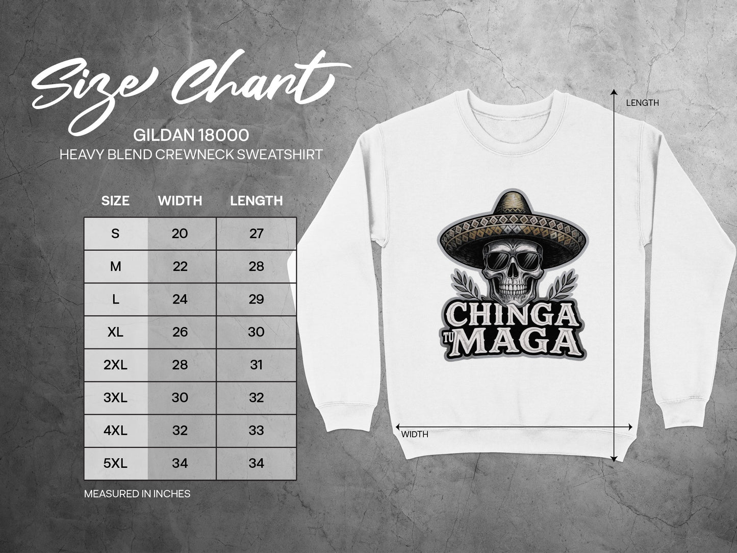 Chinga Tu Maga Skull Hat Graphic Crewneck Sweatshirt product