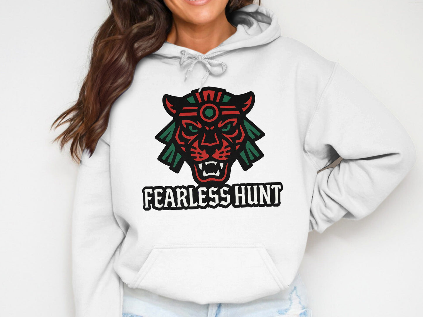 Fearless Hunt Hoodie with Fierce Tiger Design product type