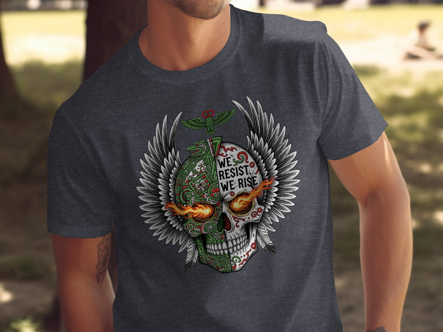 We Resist We Rise Skull Wing Design T-shirt product