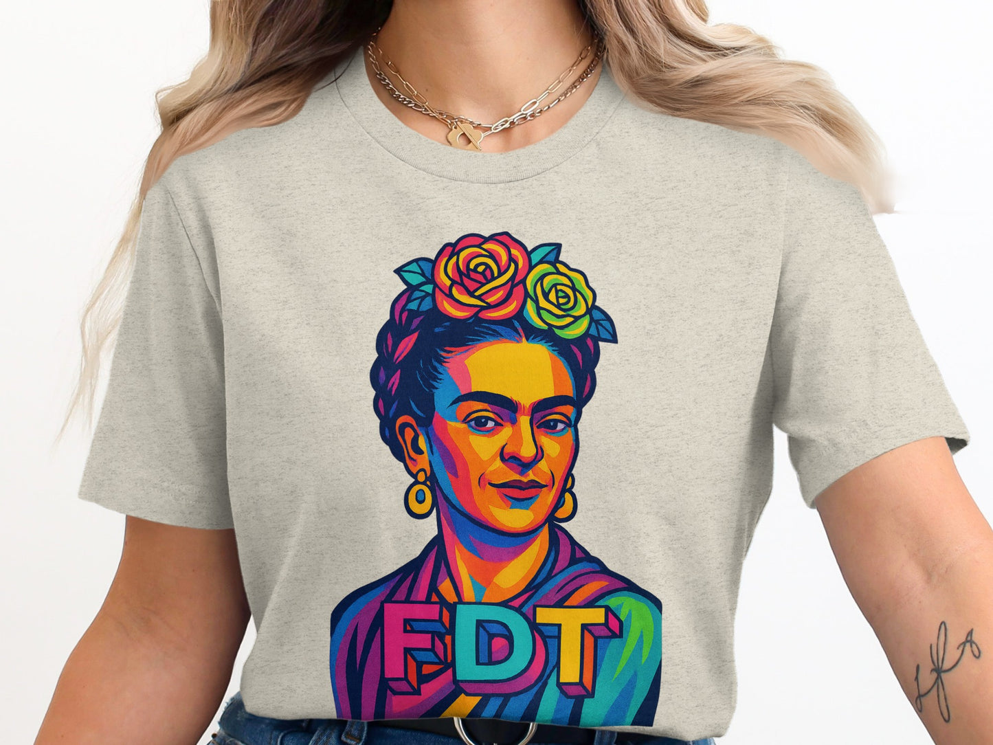 Vibrant FDT Portrait Graphic T-Shirt unique product type