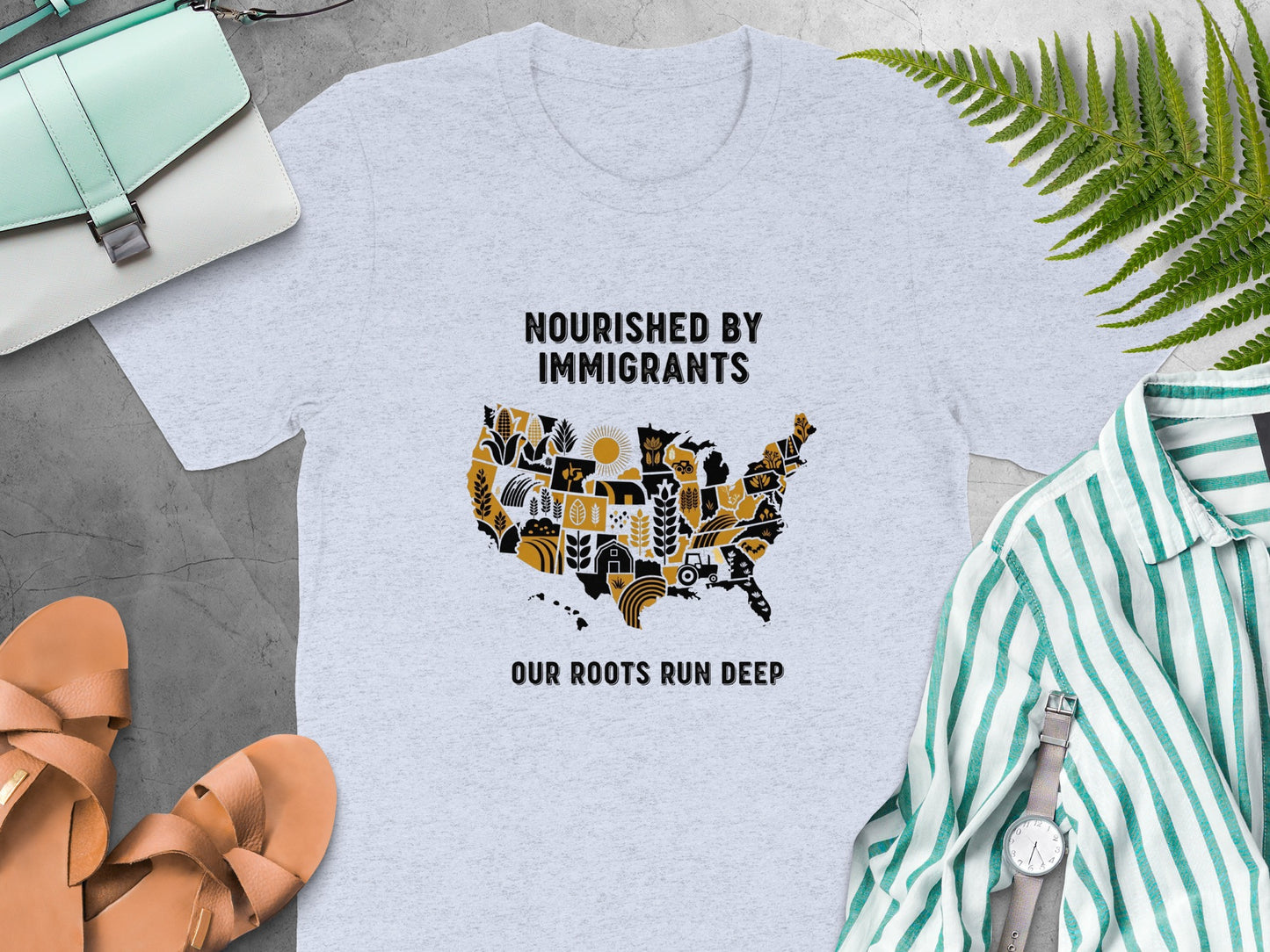 Nourished By Immigrants Our Roots Run Deep Shirt product