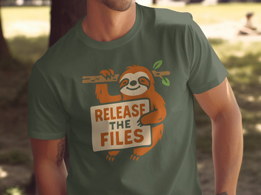 Release The Files Sloth Humorous Graphic T-shirt product
