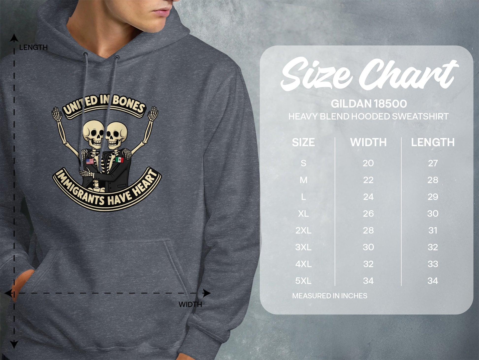 United In Bones Immigrants Have Heart hoodie product