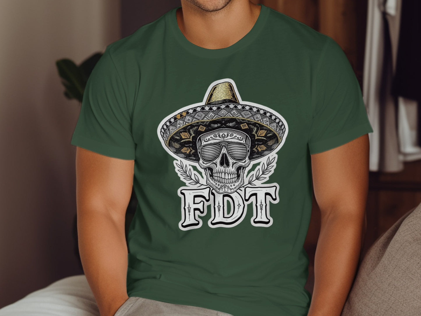 FDT Skull With Traditional Hat Graphic T-Shirt product