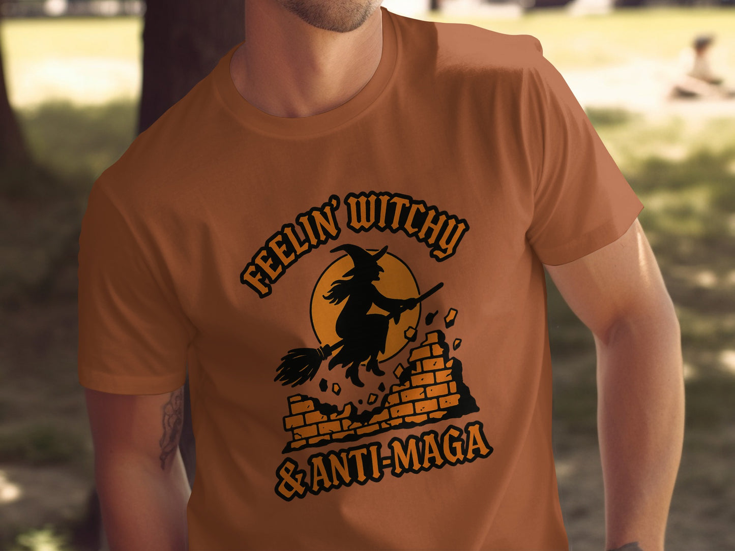 Feelin Witchy Anti MAGA Graphic Printed T-shirt product