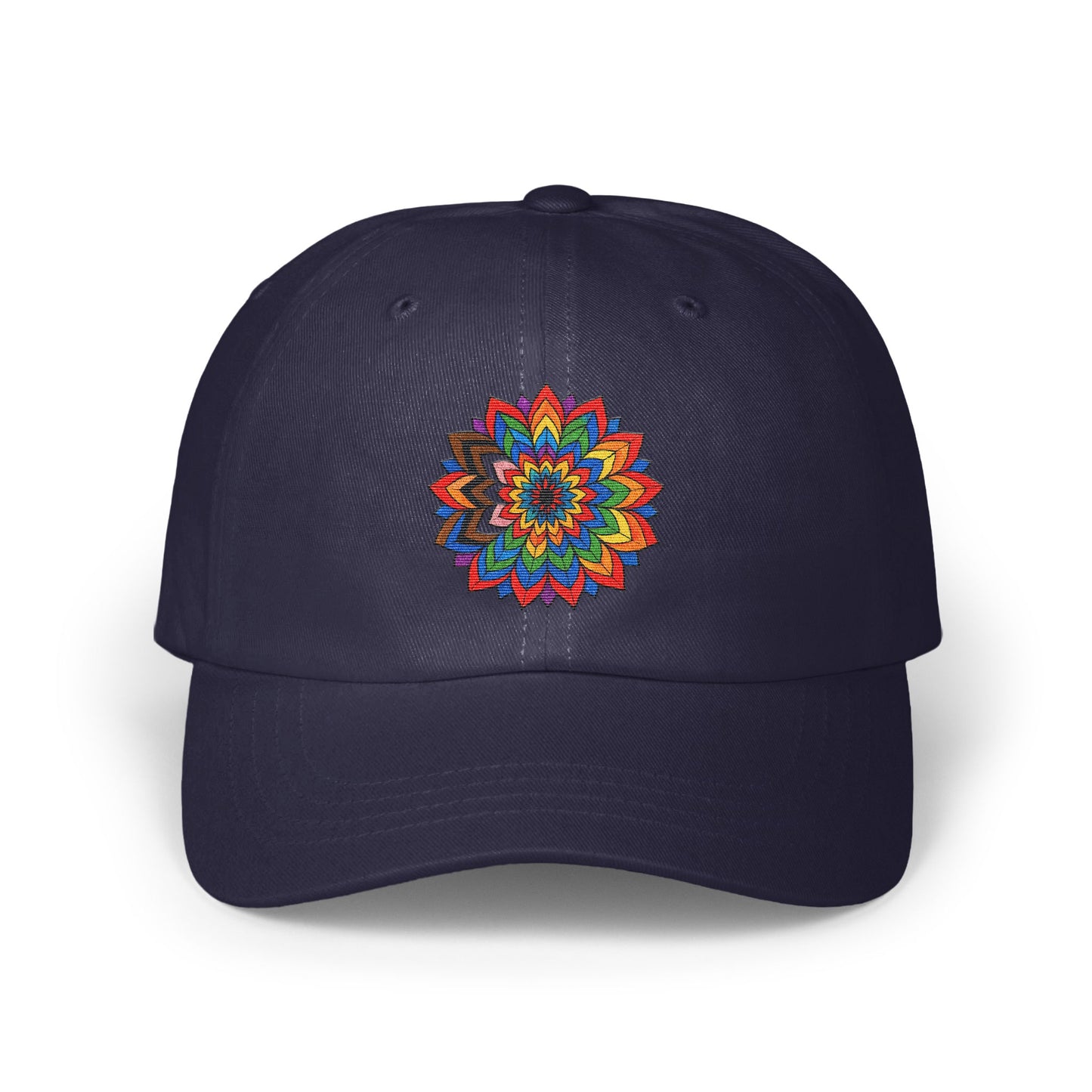 Vibrant Floral Mandala Design on Dark Base Hat product